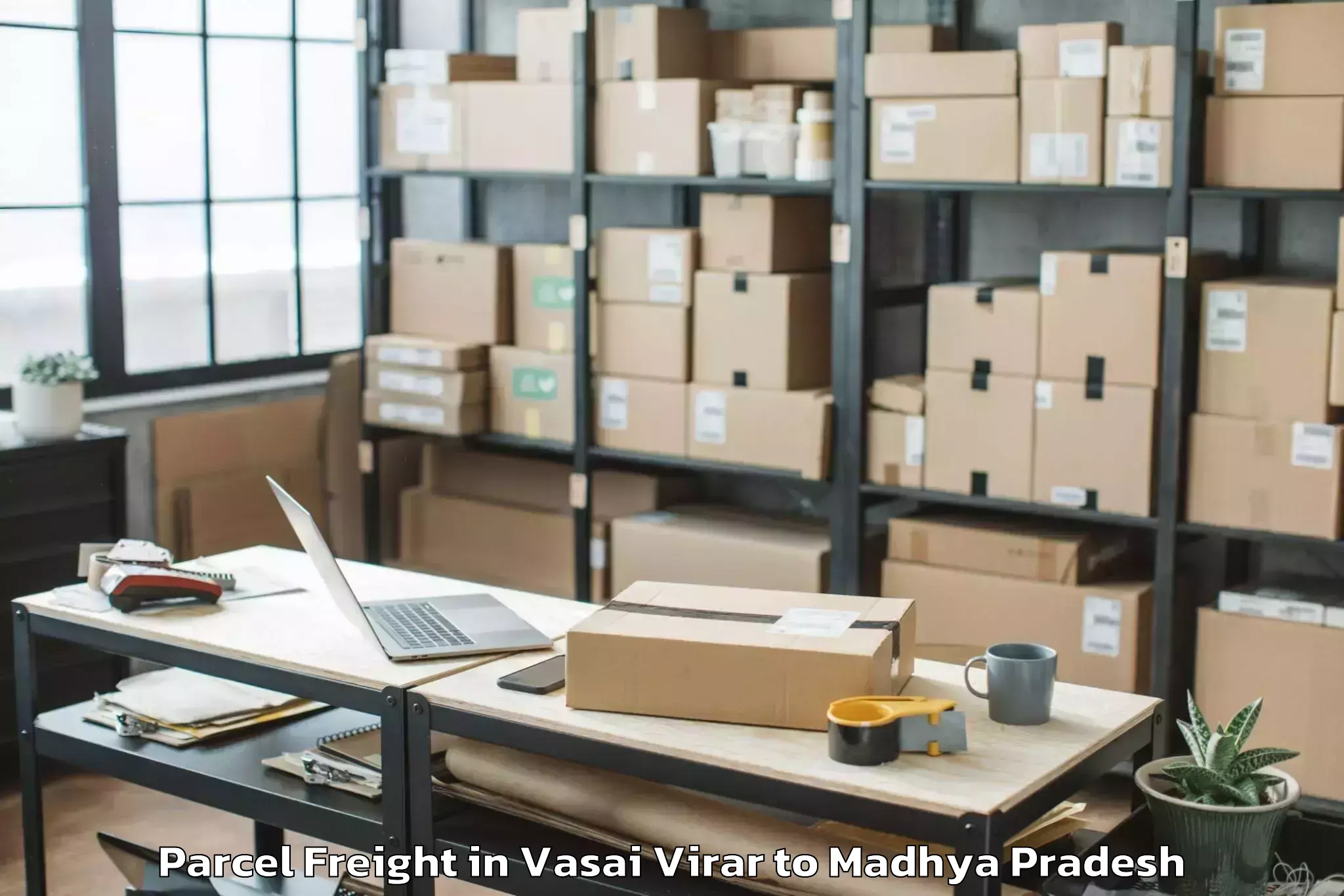 Easy Vasai Virar to Gandhwani Parcel Freight Booking